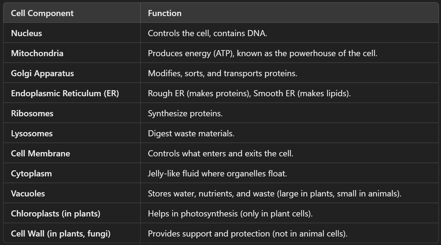 Structure of Eukaryotic Cells